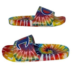 Champion IPO Tie Dye Mens Slide Sandals Size 13 Multicolor Rainbow Slip On